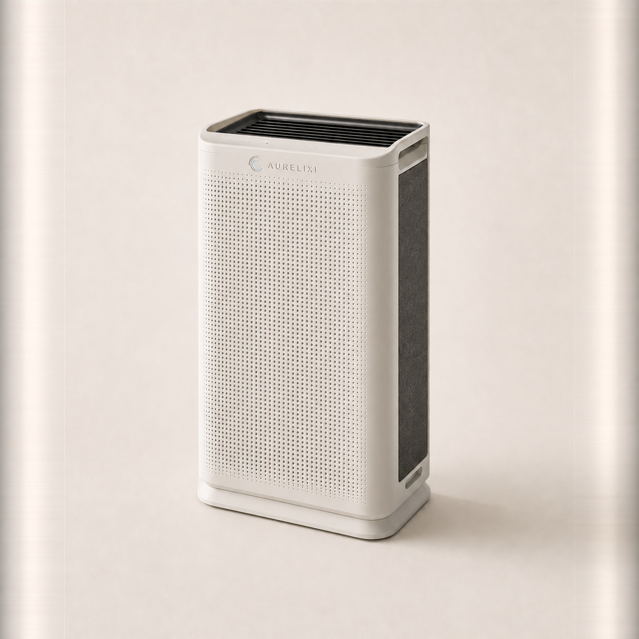 Aurelixi Aeris Home smart air purifier with integrated Aurelixi logo