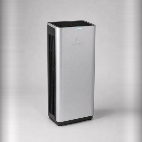 Aurelixi Aeris Office Pro air purifier with integrated Aurelixi logo